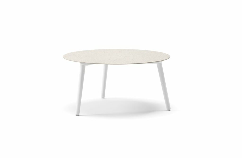 Nova Design & Build - Masuta de cafea 80 cm Alu White - RAY - Ceramic Sand