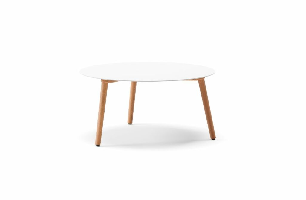 Nova Design & Build - Masuta de cafea 80 cm Natural Teak - RAY - Alu White
