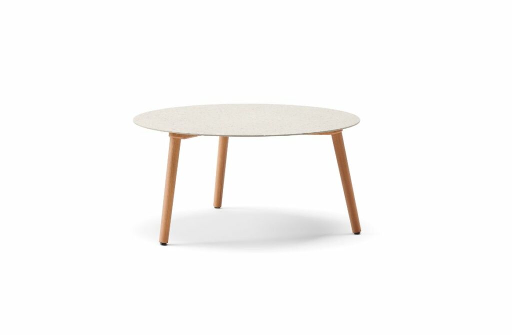 Nova Design & Build - Masuta de cafea 80 cm Natural Teak - RAY - Ceramic Sand