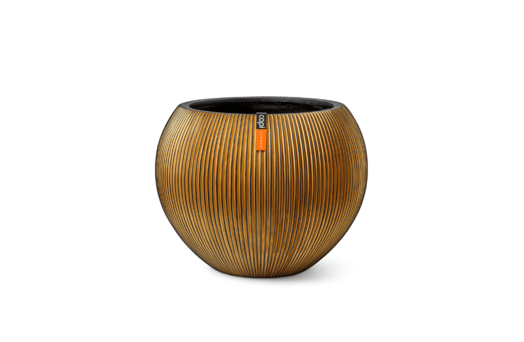 Nova Design & Build - Vas de plante Capi în forma bilă - Groove XL - Black Gold