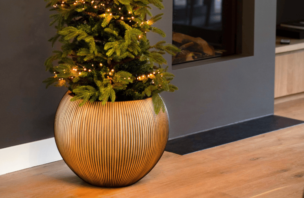 Nova Design & Build - Vas de plante Capi în forma bilă - Groove XL - Black Gold - Setting