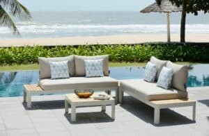 Nova Design & Build - Set canapele – Lifestyle Garden - Portals Light - 3 buc. - canapea cu 2 locuri, canapea cu 2 locuri, măsuță de cafea