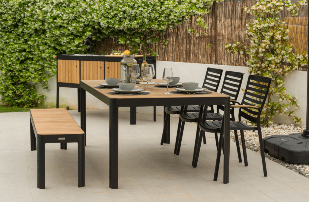 Nova Design & Build - Set masă dining - Portals Dark - 6 locuri cu banca