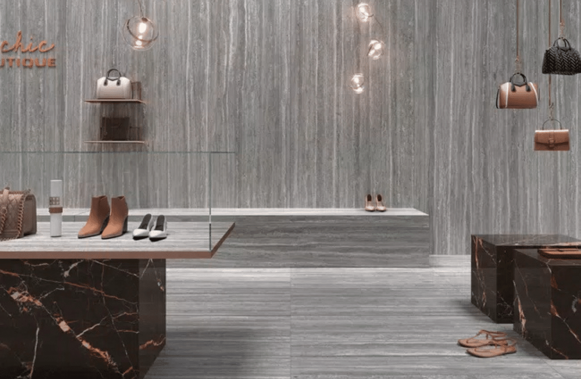 Nova Design & Build - Gresie Porțelanată Interior Mirage – Elysian Travertino Dark – 60x60 cm - Setting