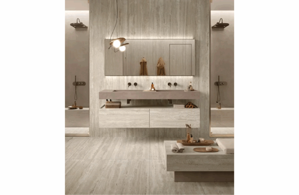 Nova Design & Build - Gresie Porțelanată Interior Mirage – Elysian Travertino Light– 60x60 cm - Setting