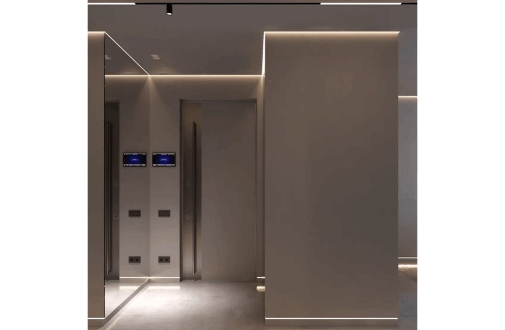 Nova Design & Build - Profil de aluminiu cu efect Shadow Gap pentru iluminare LED – 16x22 mm – Negru