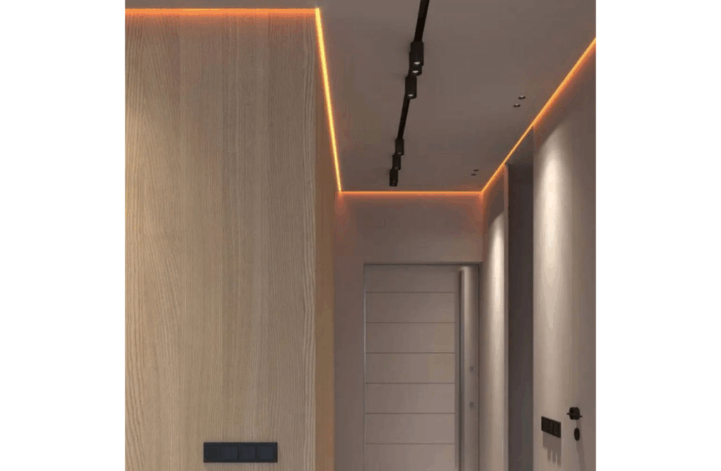 Nova Design & Build - Profil de aluminiu cu efect Shadow Gap pentru iluminare LED – 16x22 mm – Negru