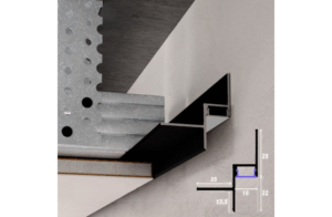 Nova Design & Build - Profil de aluminiu cu efect Shadow Gap pentru iluminare LED – 16x22 mm – Negru