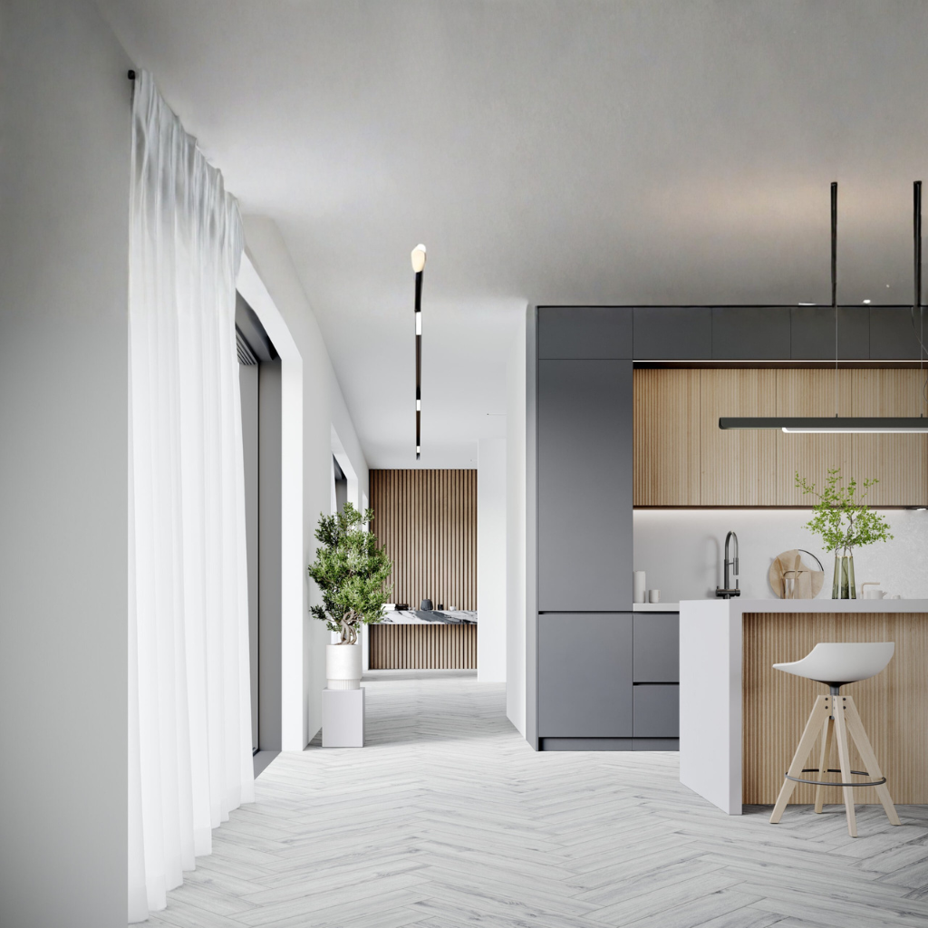 Nova Design & Build - Parchet SPC The Floor Herringbone 6 mm Ice OAK HB