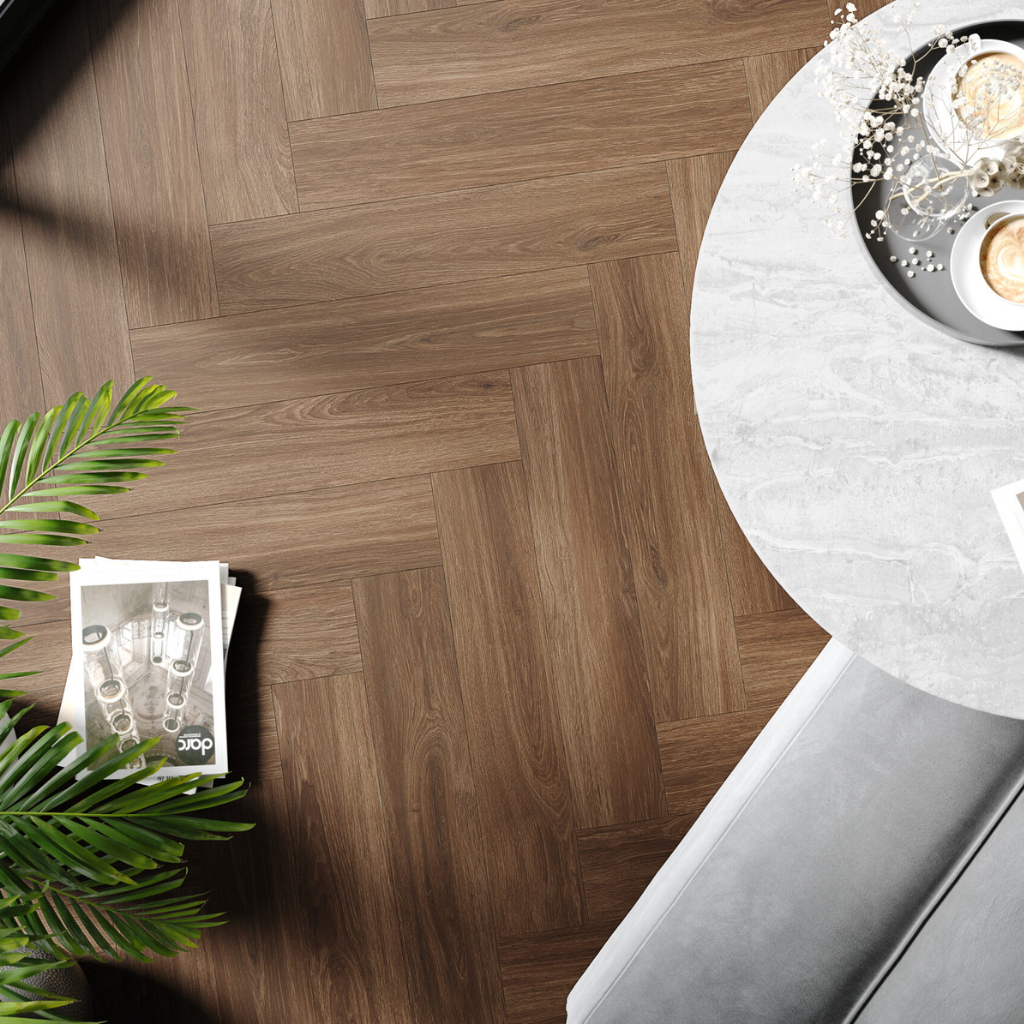 Nova Design & Build - Parchet SPC The Floor Herringbone 6 mm Marrone OAK HB